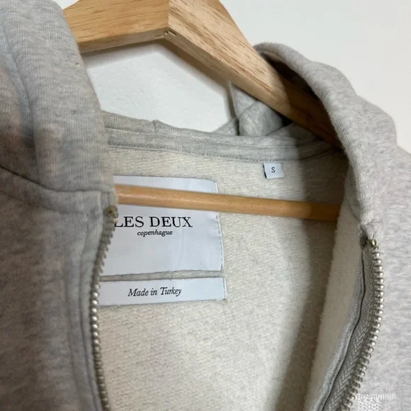 Les Deux Encore Half Zip Hoodie in grey size small - Picture 4 of 9